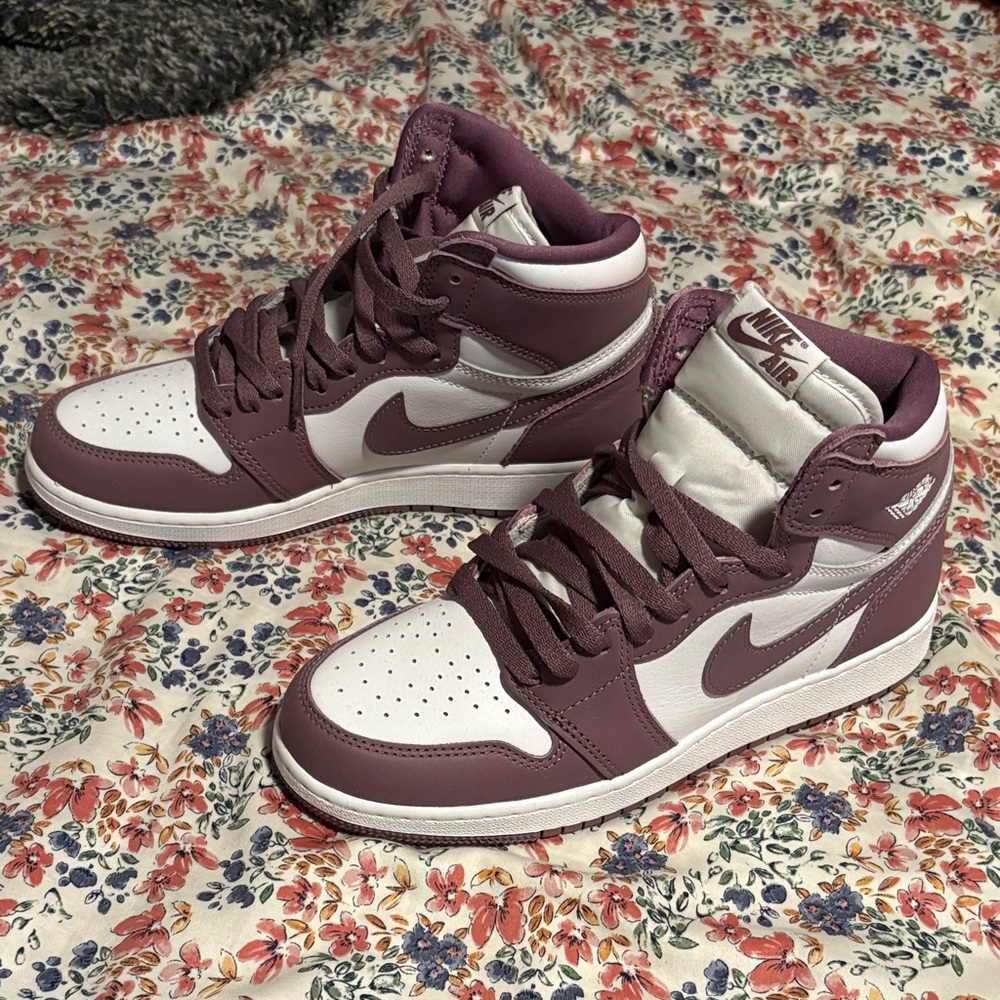 Nike Plum and White High-Top Sneakers